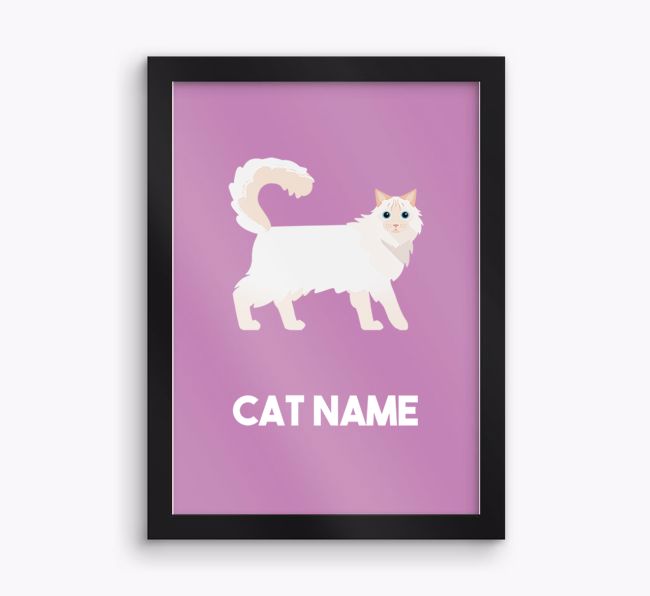 Cat Name & Profile: Personalised {breedCommonName} Framed Print